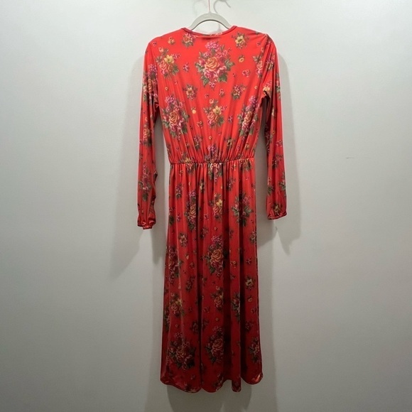 NWT & OTHER STORIES Orange Floral Midi Dress - Picture 8 of 12